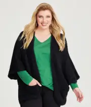 Taking Shape Fuzzy Pocket Cape Jacket - OSFA 18/20 RRP $100