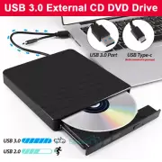 2024 External CD/DVD Drive USB 3.0 Player Burner Writer Reader for Laptop PC Mac
