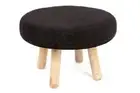 LOW STOOL/COFFEE TABLE/SIDE TABLE-TIMBER LEGS AND BLACK KNITTED TOP-40H X 60 D