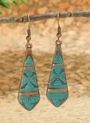 2” Bronze-tone Earring Set Bohemian Retro Drop Dangle New Free Ship B5756