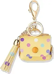 [MODOS LOGICOS] Case Cover for Air Pods 3 (2021), PU Leather Case with a Couple of Drooping Tassels Compatible with Apple AirPods 3rd Generation Charging Case - Yellow Dots