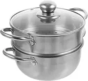 1pc Stainless Steel Steamer Pot Soup Pot for Induction and Gas Cookers Easy to Clean Kitchen Supply