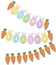 NAMOARLY 2 Sets Easter Flag Rabbit Banner Garland Party Hanging Decor Easter Bunting Hanging Easter Banner Layout Easter Banner Easter Hanging Flag Easter Hanging Decor Hanging Banner Paper