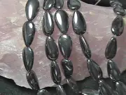 10mm x18mm Hematite Puffy Flat Teardrop Beads (20+/- per strand)