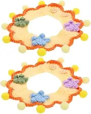 BESPORTBLE 2PCS Adjustable Cute Knitted Cat Collar Fashionable Crochet Neck Decoration for Small Dogs Kittens Puppies Durable Woven Pet Accessory Fits Neck