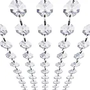 Catzon 5m Acrylic Crystal Garland Strands for Xmas Tree & Wedding Decor