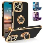 For iPhone 16/14/13/12/11 Pro Max Shockproof Rugged Case Cover+Golden Ring Stand
