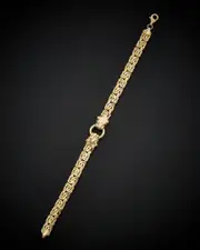 14K Italian Gold Byzantine Panther Head Bracelet