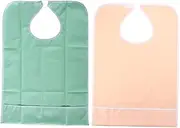 Ipetboom Senior Eating Bibs 2pcs Adult Protective Aprons Food Catcher Pvc Washable for Men Women