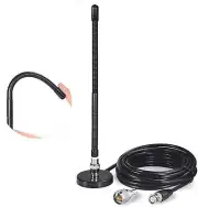 Bingfu CB Antenna 27MHz CB Radio Antenna Soft Whip Magnetic Base BNC PL259 Male