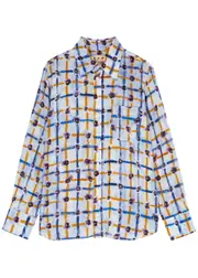 Marni Printed Silk Crepe de Chine Shirt - Blue - 42 (UK10 / S) 42 (UK10 / S)