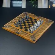 Wooden Chess, Backgammon & Checkers Set, Full Game Board Set, Family Gift Idea
