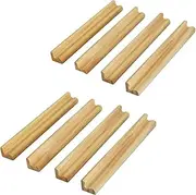 Lyfengdeam Natural Wood Domino Holder Stand Display Base Mahjong Rack Tray Simple, Stylish, and Versatile Entertainment Solution, Ideal for Scrabble Tiles, Rummikub, and Domino Games (8-Pack)