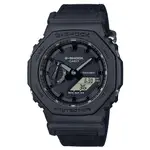 【CASIO】G-SHOCK 農家橡樹 個性黑雙顯運動錶 黑色帆布錶帶 GA-2100BCE-1A 台灣卡西歐公司貨