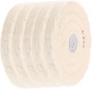 MUELODSIC 5pcs Cotton Polishing Wheels Versatile Kit for Car Wood Polish High-Gloss Metal Easy Waxing Cleanable