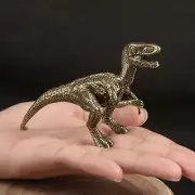 Solid Brass Velociraptor Dinosaur Figurine Statue Home Ornament Collectibles