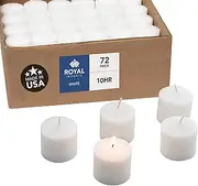 Votive Candle Unscented White Wax Box of 72 for Wedding Birthday Holiday & Home Decoration (10 Hour) by Royal Imports