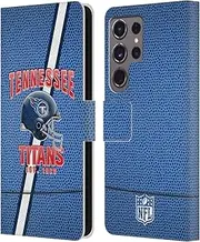 Head Case Designs Officially Licensed NFL Football Stripes Tennessee Titans Logo Art Leather Book Wallet Case Cover Compatible with Samsung Galaxy S24 Ultra 5G