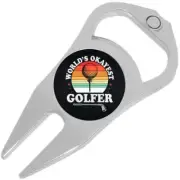 Worlds Okayest Golfer Golf Ball Marker Divot Repair Tool Bottle Opener