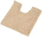 Luxury Shaggy Toilet Bath Mat U-Shaped Contour Rugs for Bathroom, Soft and