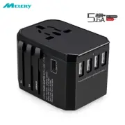 International Universal Travel Adapter 4 USB Type-C Converter Power Plug Charger