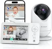 Dr.Care VistaView Lite RB Smart WLAN Baby Monitor with Camera, Baby Monitor, 4 Inch 720P Split Screen, 1080P Camera, App Control, Night Vision, 2500 mAh Removable Battery, 2-Way Audio, Motion Alarms