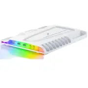 PS5 Slim Cooling Station 2 Controller Charging Dock Cooling Fan Vertical Stand 8 Game Slots Christmas Gift COL White