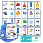 Clothes Montessori English Word Learning Flash Cards for Kids,Early Educational Flashcards,Classroom Supplies,Teaching Materials For Teachers