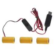 5V2A USB Virtual Battery Eliminate Cable with Switches Replace 3x LR14 C Battery