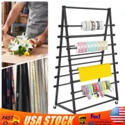 7 Tier Ribbons Roll Storage Rack Metal 2-Sided Ribbon Organizer Wire Spool Stand