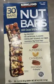 Kirkland Signature Nut Bars w/Cocoa Drizzle & Sea Salt 30 bars