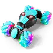 4WD Remote Control Cars Gesture Sensing RC Stunt Car Toys 2.4GHz Hand Off Road Vehicle LED Lights Music Twist Toy Gifts Blue