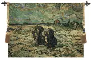 Two Peasant Women Fine Art Tapestry Home Decor Woven Tapestry Wallhanging