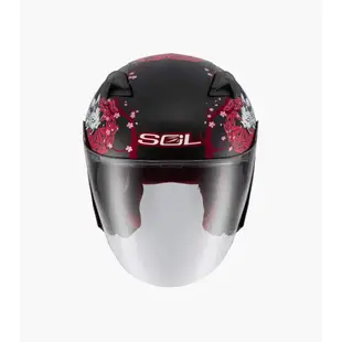 SOL SO7E SO-7E 浮世繪 消光黑紅 半罩 3/4罩 內藏墨鏡 雙D扣 加長鏡片 安全帽