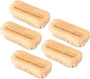 GOOHOCHY 5 Pcs Wood Cleaning Brush Long Type Hand Washing Brush Durable Pig Mane Bristles for Household Use for Nail Care Hand Cleaning