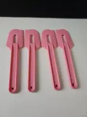 Tupperware 8" Paddle Spatula & Scraper Set Gadget set of 4 Pink Sale