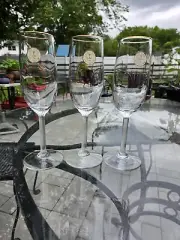 Crystal Clear Gold Rim Glasses Japan Fine Stemware Set Of 3