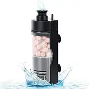 Aquarium Filter for Small Tank - Internal Submersible Foam Filter With Filtered Ceramic Balls for Fish Breeding, Fry, and Shrimp