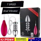 7 Speed Metal Anal Vibrator Butt Plug Anus BeadsVibrating Sex Toy Couples unisex