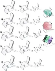 Rock Display Stand Clear Display Easel Stands Pedestal Acrylic Rock Holder,15Pcs 3 Size Mineral Stands Rock Holder Acrylic Display stand for Small Items,Clear Display Easel Stands Pedestal for Crystal