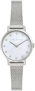[TED BAKER] Women's Staciie Silver-Tone Case, White MOP Dial, Silver-Tone Mesh Bracelet BKPSTF406 Dress Watch, White/Silver, 28mm