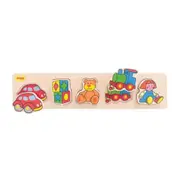 Bigjigs Toys Chunky Lift and Match Wooden Puzzle Educational Toddler Puzzle Toy