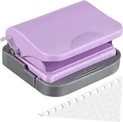 DOITOOL Loose Leaf Hole Puncher Portable Manual Paper Punch for Binding Compact Design with Detachable Scrap Storage for Classroom Scrapbook and Planner Use