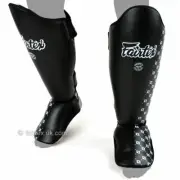 Fairtex SP5 Shin Instep Guard Black Muay Thai Pads Sparring Training Kick Boxing