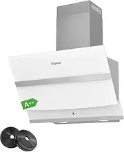 CIARRA CBCW6736N Class A++ 750m³/h Touch Control Angled Cooker Hood 60cm with Carbon Filters Recirculating & Ducting LED Lights Wall Mounted Range Hood 600mm Kitchen Extractor Fan