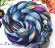 DRAGONFLY - Merino Mulberry Silk Blend Roving Combed Top Wool Roving - 4 oz