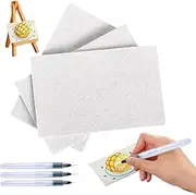 3D Canvas Paper Sponge, Painting Papers Kit, 3D Foam Texture Crafts Accessories with Paint Pen, Birthday Greeting Cards Travel Projects, Kids Children Funny Art Activities