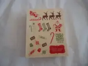 Christmas Stencils Large/Small - 12 pcs Reusable Rubber Template-New