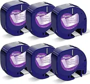 Compatible with DYMO LetraTag Refills Clear Plastic 1/2 x 13 12mm x 4m Dymo Label Maker Refills 16952 Transparent Label Tape Refill Use for Letra Tag LT-100H 100T Plus 200B QX50, 6-Pack