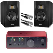 Focusrite Scarlett Solo 4th Gen Interface + Adam Audio T5V 5" Monitors & Cables